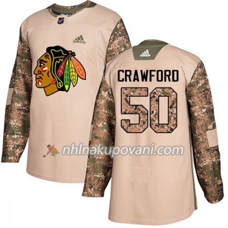 Chicago Blackhawks Dresy Corey Crawford 50 Adidas 2017-2018 Camo Veterans Day Practice Authentic - Pánské Chicago Blackhawks Dresy Corey Crawford 50 Adidas 2017-2018 Camo Veterans Day Practice Authentic - Pánské